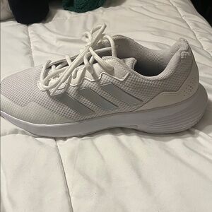 Adidas Women's White and Silver Sneakers